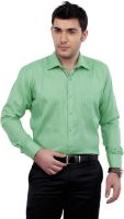 Zeal Men's Solid Formal Green Shirt