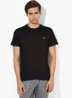 Afylish Black Solid Round Neck T-Shirt