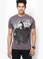Batman Charcoal Grey Printed Round Neck T-Shirts