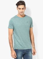 Breakbounce Green Solid Round Neck T-Shirt