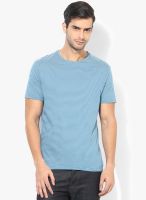 Burton Blue Striped Round Neck T-Shirts