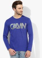 Calvin Klein Jeans Blue Printed Round Neck T-Shirt
