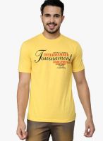 Cotton County Premium Yellow Printed Round Neck T-Shirts