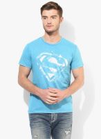 DC Comics Blue Printed Round Neck T-Shirt