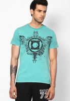 DC Comics Green Printed Round Neck T-Shirt