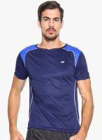 Difference of Opinion Navy Blue Solid Round Neck T-Shirt