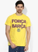 FC Barcelona Yellow Round Neck T-Shirt