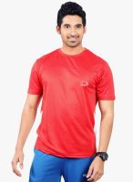 Fitz Red Solid Round Neck T-Shirts