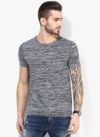 Forca By Lifestyle Blue Solid Round Neck T-Shirt