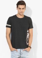 Forca By Lifestyle Grey Solid Round Neck T-Shirt