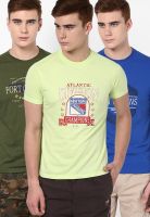 Fort Collins Pack Of 3 Multicoloured Round Neck T-Shirt