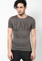 G-Star RAW Grey Printed Round Neck T-Shirts