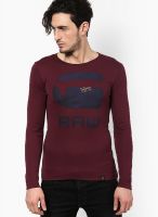 G-Star RAW Wine Printed Round Neck T-Shirts