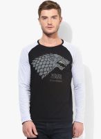 Game Of Thrones Black Printed Round Neck T-Shirt