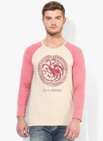 Game Of Thrones Grey Milange Printed Round Neck T-Shirt