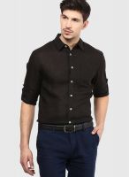 Giordano Black Linen Slim Fit Casual Shirt