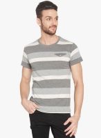 Globus Grey Striped Round Neck T-Shirt