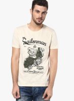 Henry and Smith Cream Printed Round Neck T-Shirts