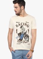 Henry and Smith Cream Printed Round Neck T-Shirts