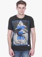 Henry and Smith Dark Grey Printed Round Neck T-Shirt