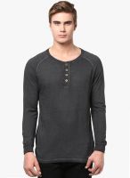 Henry and Smith Dark Grey Solid Henley T-Shirt Henry and Smith Dark Grey Solid Henley T-Shirt