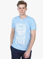 Henry and Smith Light Blue Printed Round Neck T-Shirt