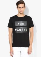 Incult Black Fantastic Print Oversized Crew T-Shirt