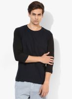 Incult Blue Solid Round Neck T-Shirt