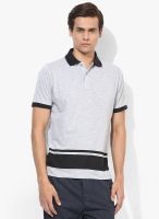 Incult Light Grey Marl Hem Stripe Polo T-Shirt