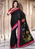 Inddus Black Embroidered Saree