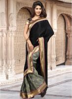 Inddus Black Printed Saree