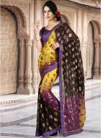 Inddus Black Printed Saree