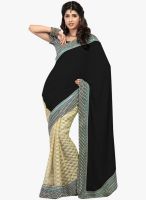 Inddus Black Solid Saree