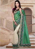 Inddus Green Embroidered Saree