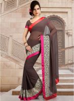 Inddus Grey Embroidered Saree