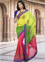 Inddus Multicoloured Embellished Saree