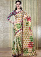 Inddus Multicoloured Printed Saree