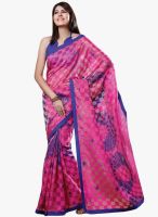 Inddus Pink Printed Saree