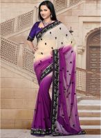 Inddus Purple Embroidered Saree