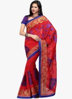 Inddus Red Embroidered Saree