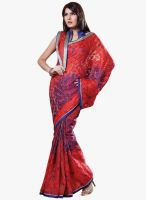 Inddus Red Printed Saree