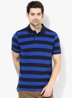 Indian Terrain Blue Striped Polo T-Shirt