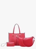 JC Collection Red Polyurethane (Pu) Handbag