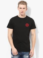 Jack & Jones Black Solid Round Neck T-Shirt