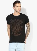 Jack & Jones Dark Grey Printed Slim Fit Round Neck T-Shirt