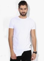 Jack & Jones White Solid Round Neck T-Shirt