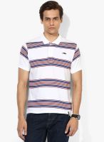 Jack & Jones White Striped Polo T-Shirt