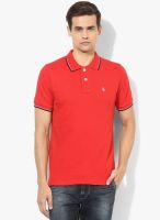 KILLER Red Solid Polo T-Shirts