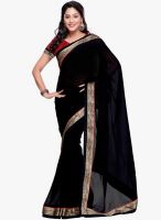 Kalista Fashions Black Embroidered Saree
