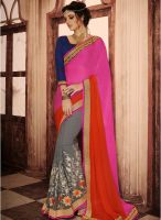 Kalista Fashions Multicoloured Embroidered Saree